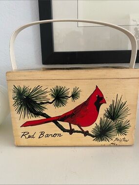 Rare Vintage Enid Collin’s Bill Bristol Red Cardinal Decorative Box Purse- Red